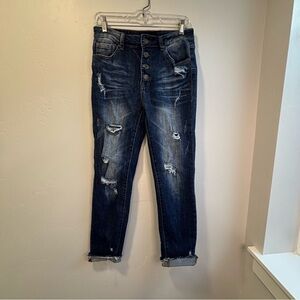 Women's Distressed Blue Jeans